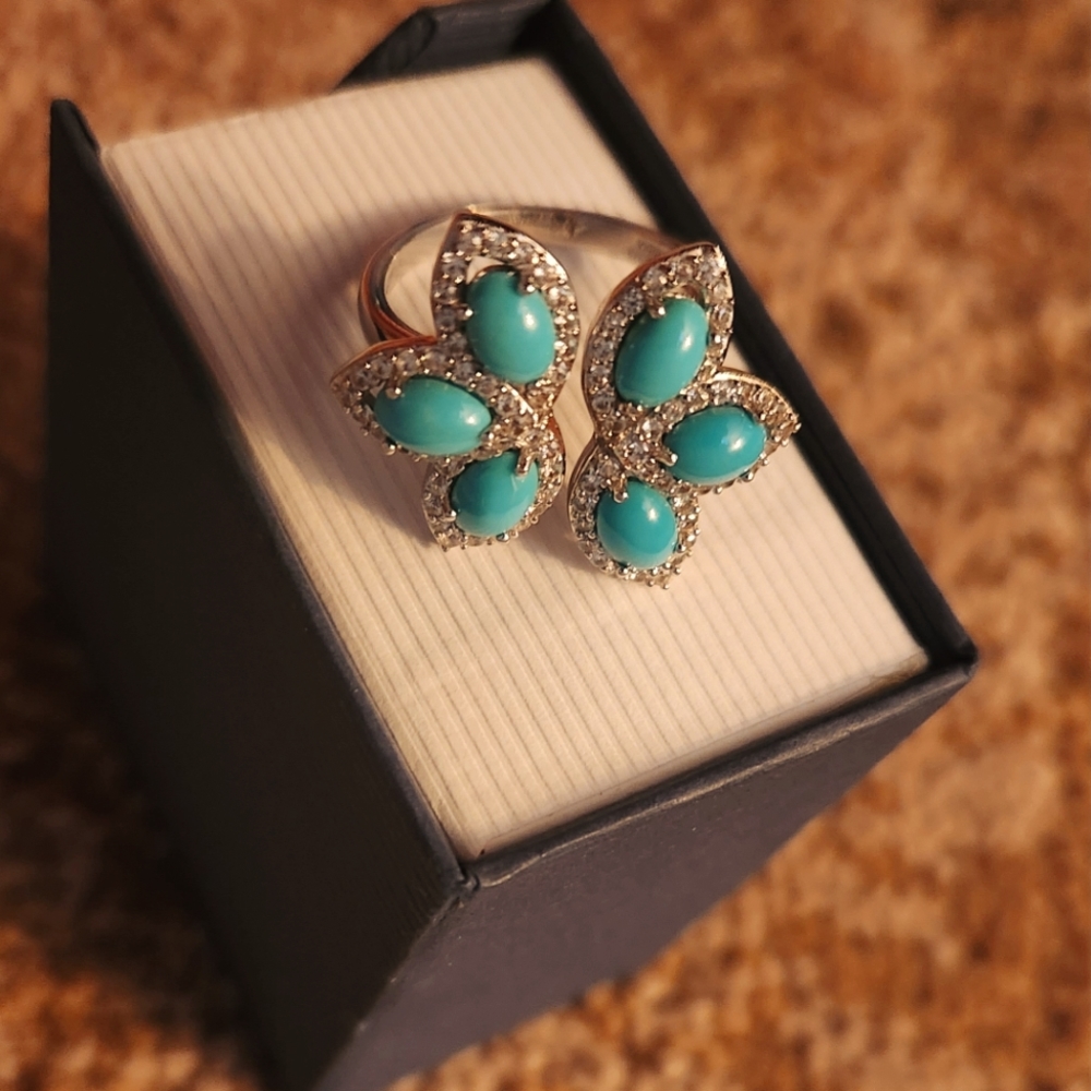 4.63 ct Sleeping beauty natural turquoise ring - Picture 1 of 6